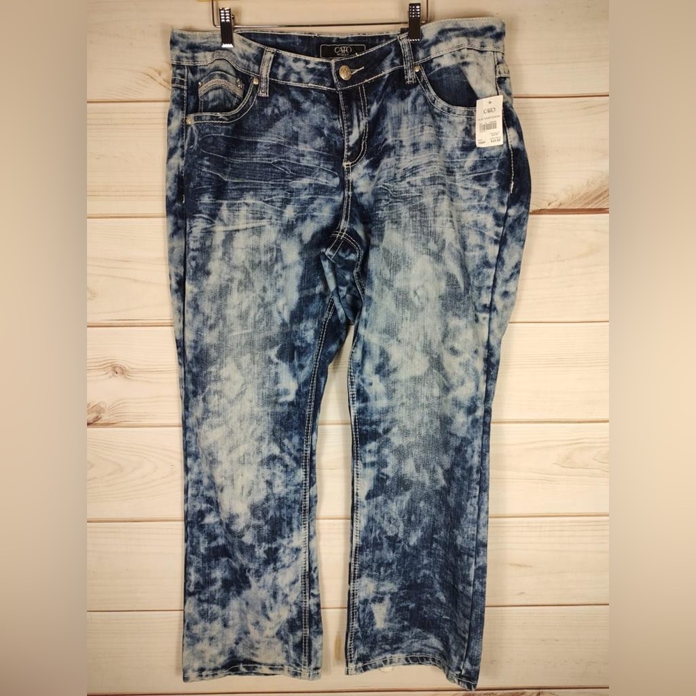 Cato Blue Tie-Dye Straight Leg Jeans